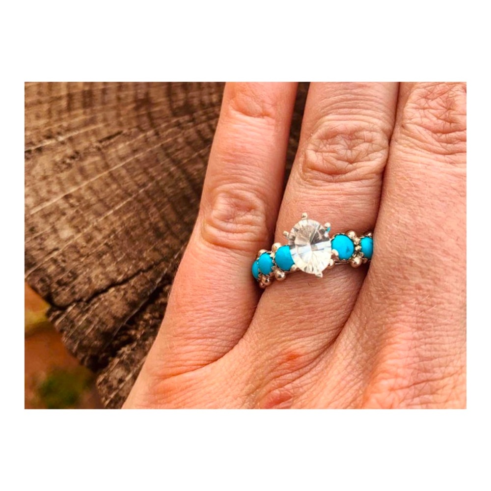 Turquoise and Silver Women's Ring